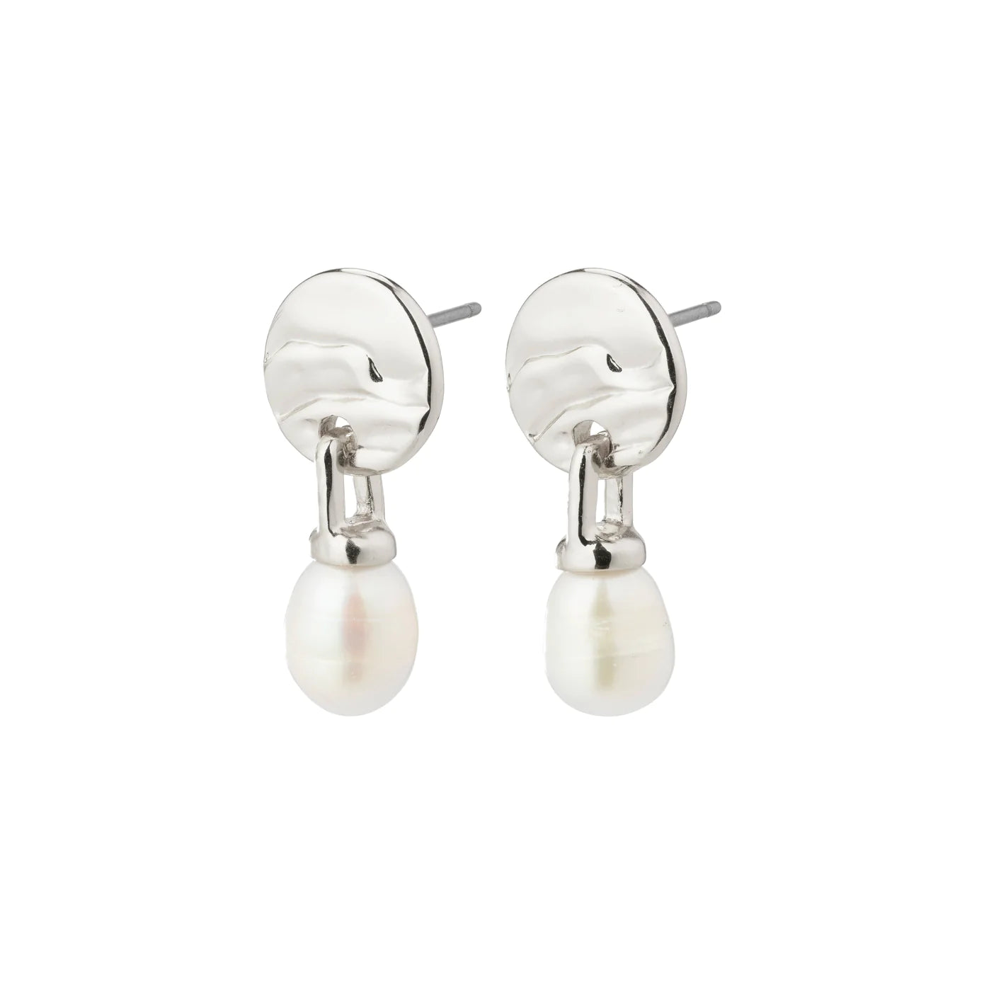 women's artistic earrings -Heat Silver Plated Pearl Earrings