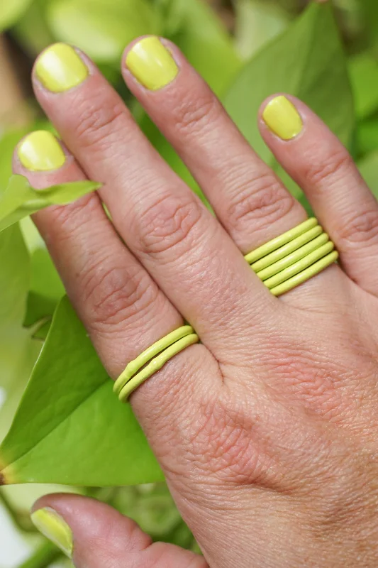 women's designer rings -Stacking Ring in Neon Chartreuse PRE-ORDER