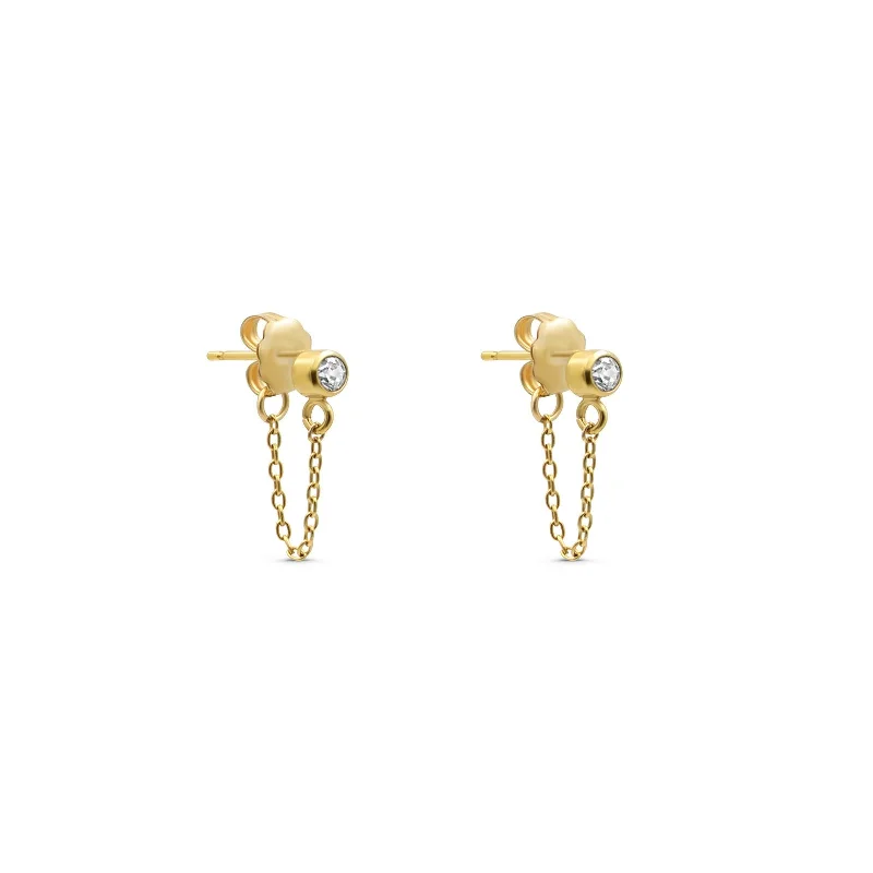 women's chic earrings -Chain Stud Earrings