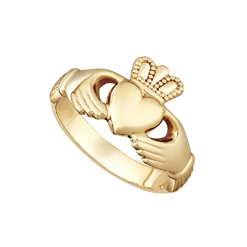 women's personalized rings -Ladies 14k Claddagh Ring