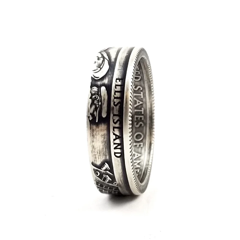 women's bridal rings -90% Silver Ellis Island National Park Quarter Ring