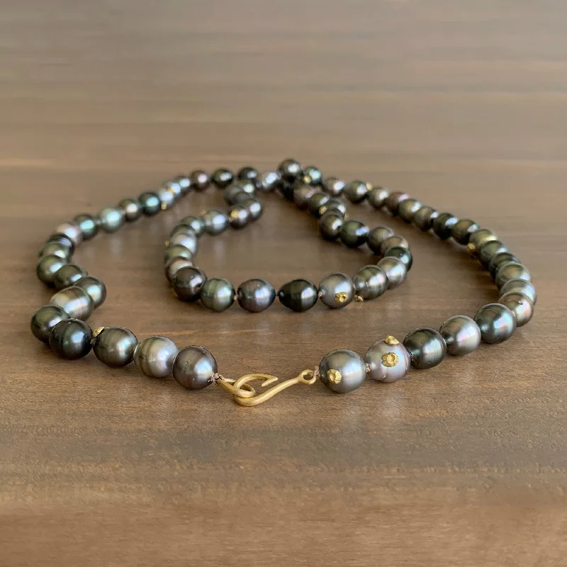 women's matching pendant necklaces -Moonbow Tahitian Pearl Ruthie B. Necklace with Barnacles