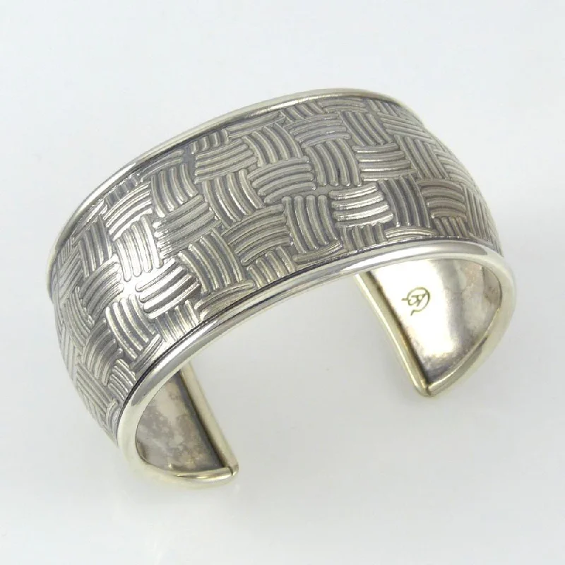 women's trendy bracelets -Basket Weave Cuff