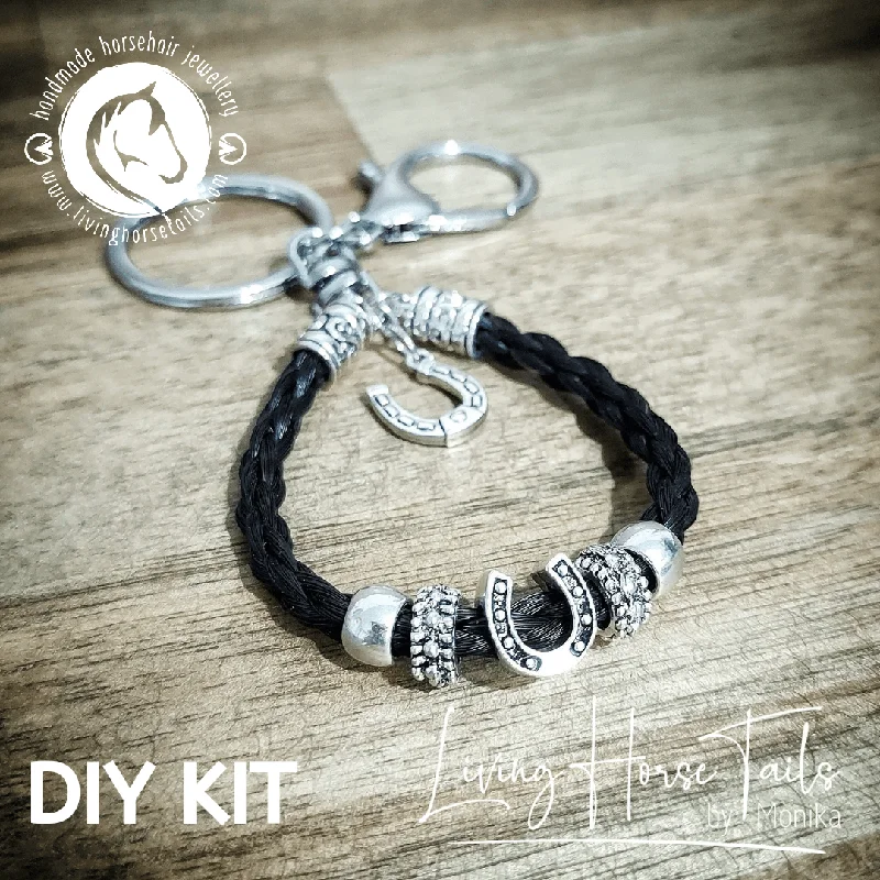 women's simple rings -DIY KIT Keyring with Horseshoe. Make your own (Style S)