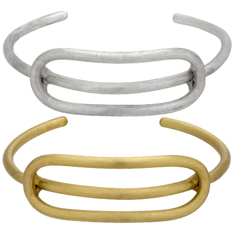 women's statement cuffs -Elongated Oval Cuff