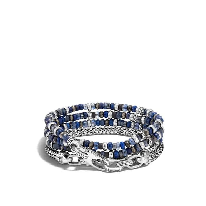 women's elegant necklaces -John Hardy Beaded Hybrid Transformable Bracelet/Necklace with Lapis Lazuli in Sterling Silver