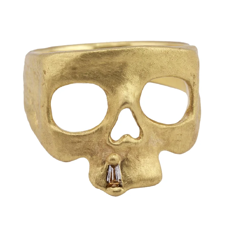 women's sapphire rings -Snaggletooth Skull Pinky Ring