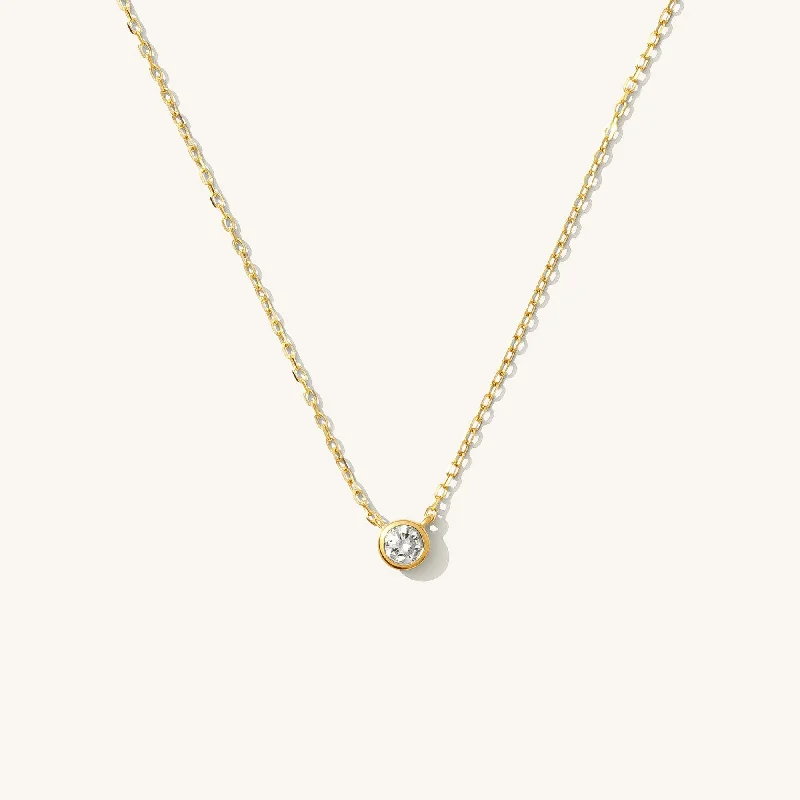 women's designer necklaces -Diamond Bezel Necklace