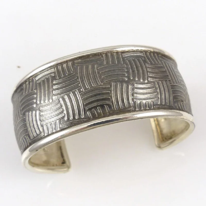 women's designer bracelets -Basket Weave Cuff