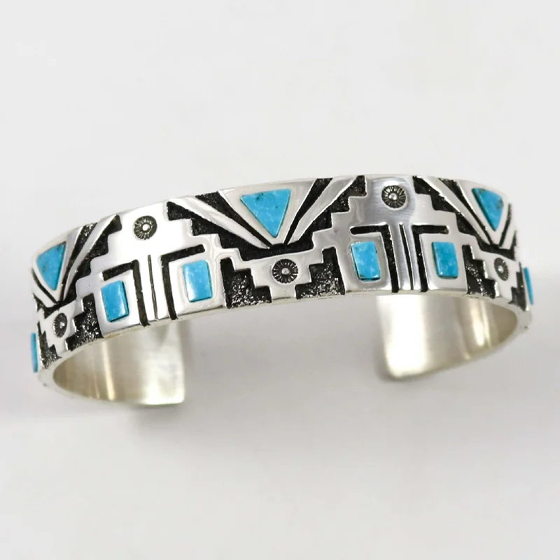 women's chic bangles -Kingman Turquoise Cuff