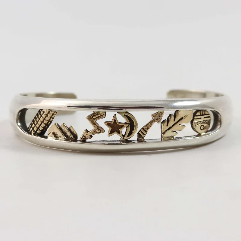 women's stacked bangles -Gold and Silver Cuff