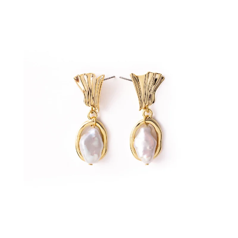 women's abstract earrings -Gold Colada Earrings