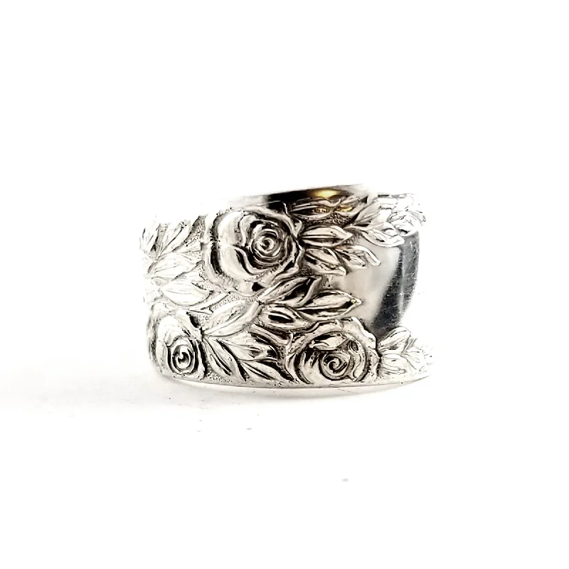 women's two-tone engagement rings -National Rose & Leaf Spoon Ring