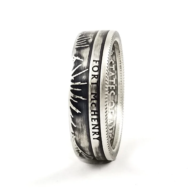 women's chunky rings -90% Silver Fort McHenry National Park Quarter Ring