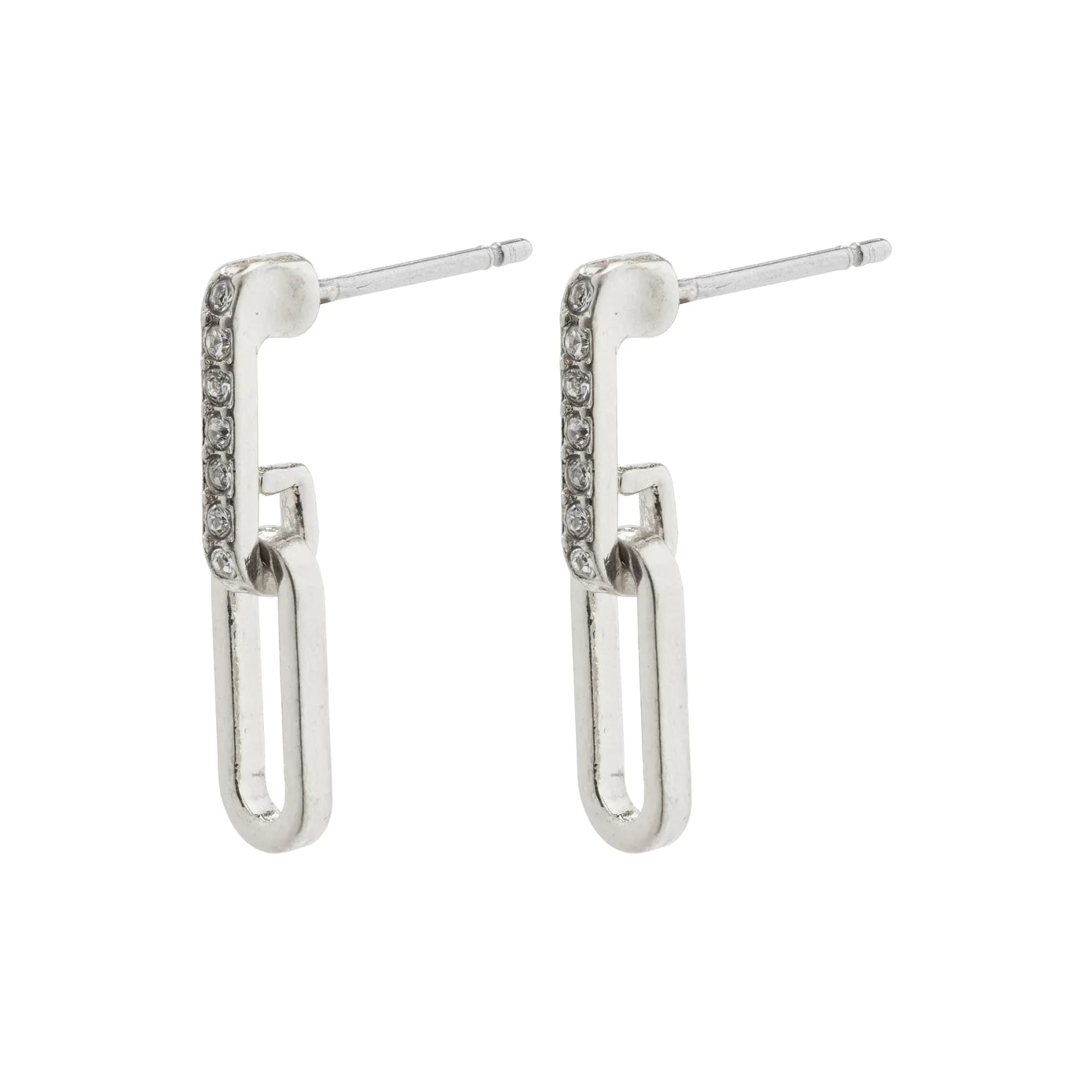 women's sterling silver earrings -Elise Silver Plated Crystal Earrings