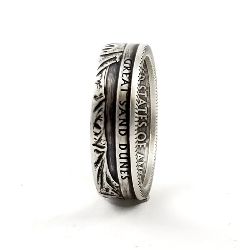 women's vintage style rings -90% Silver Great Sand Dunes National Park Quarter Ring