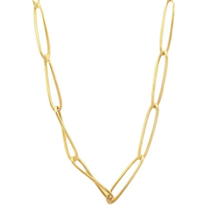 women's long gold necklaces -Antonio Papini 32" Twisted Oval Link Necklace in 18K Yellow Gold