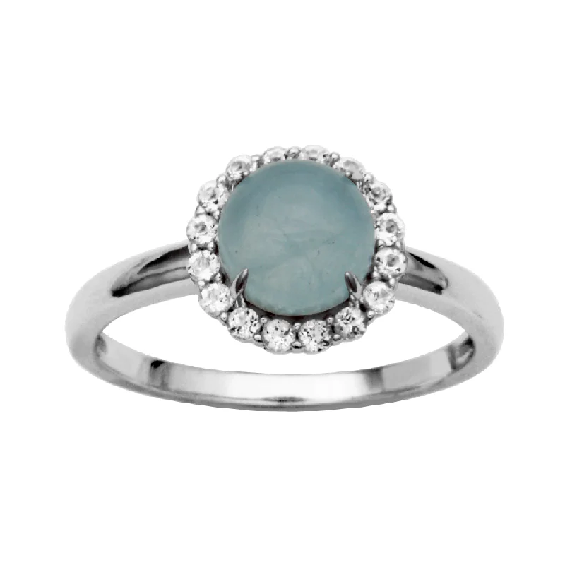 women's silver stackable rings -Samuel B. Dazzle Gemstone Ring