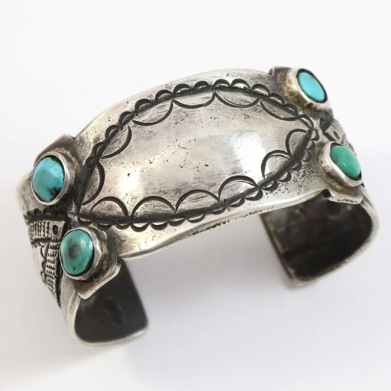 women's diamond charm bracelets -Fox Turquoise Cuff