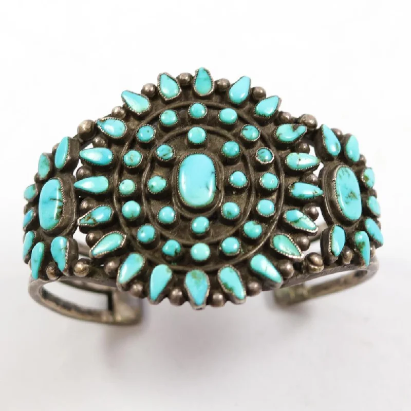 women's diamond bangles set -1960s Turquoise Cuff