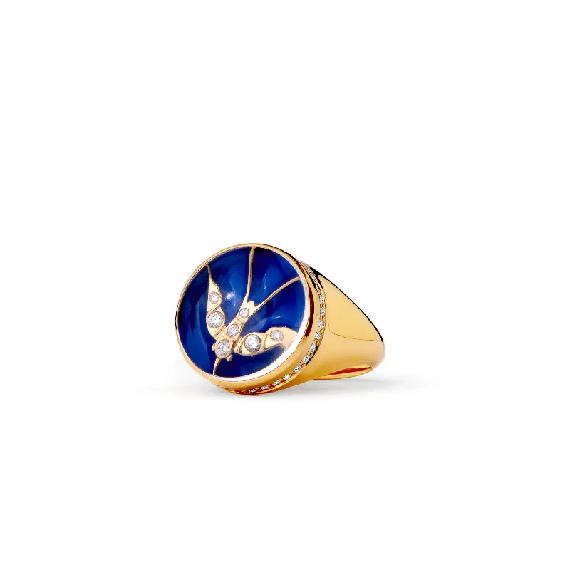 women's twisted gold rings -Wanderlust Swallow Ring