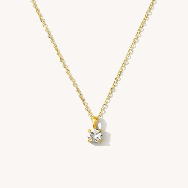 women's crystal necklaces -Hanging Solitaire Necklace