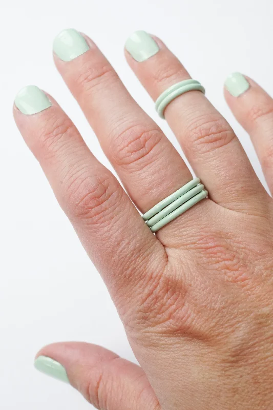 women's ruby rings -Stacking Ring in Soft Mint