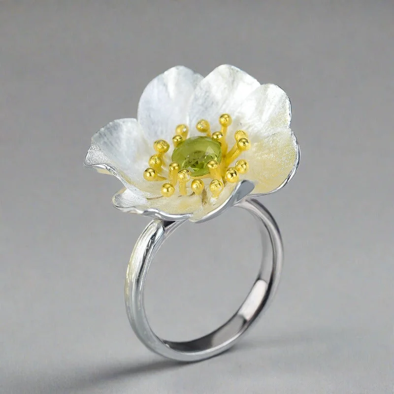 women's two-tone rings -Pansy Ring For Women & Girls