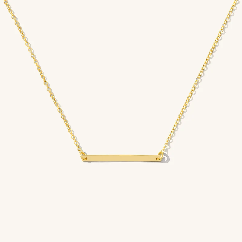 women's simple gold necklaces -Dainty Bar Necklace