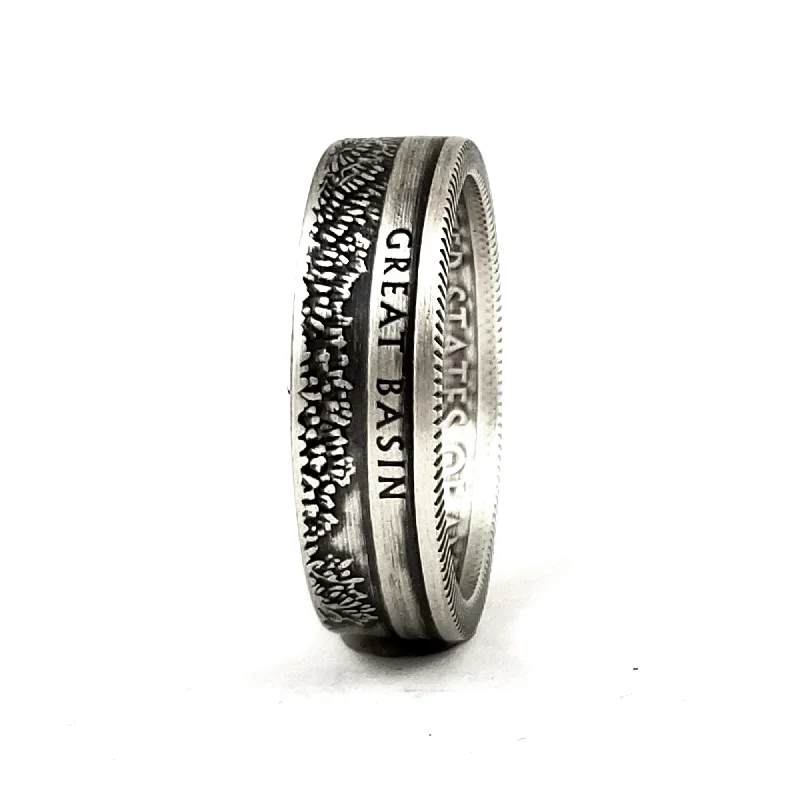 women's adjustable rings -90% Silver Great Basin National Park Quarter Ring