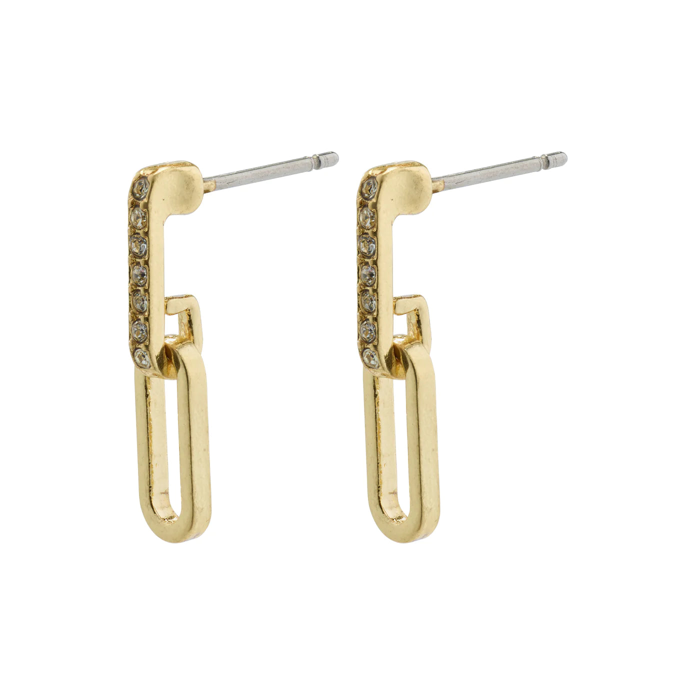 women's designer earrings -Elise Gold Plated Crystal Earrings