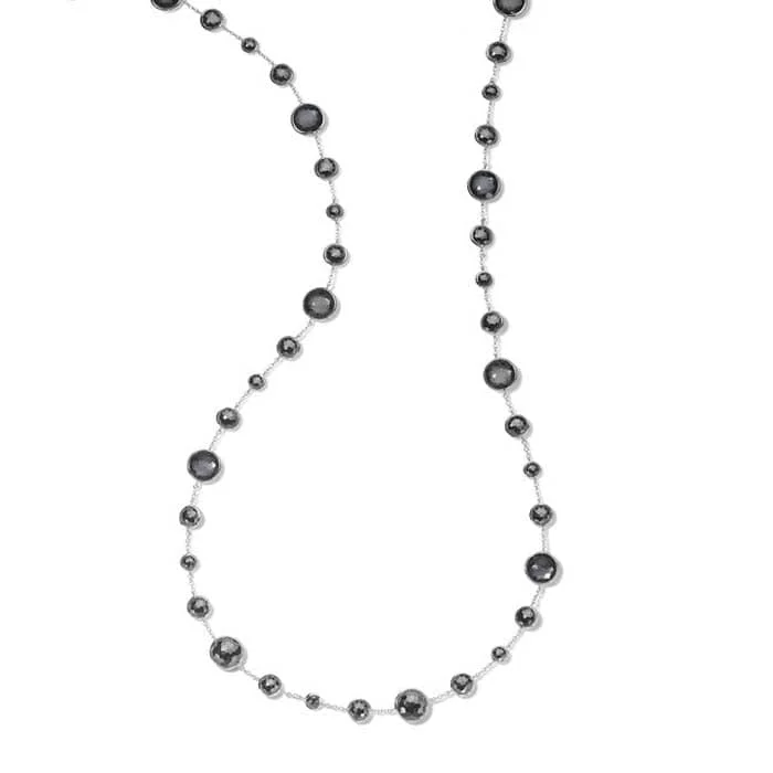 women's halo necklaces -Ippolita 36" Hematite Long Lollipop Lollitini Necklace in Sterling Silver