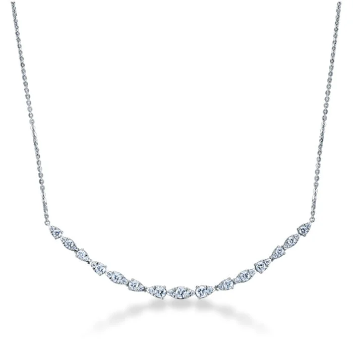 women's zodiac necklaces -Hearts On Fire Medium Aerial Dewdrop Pendant Necklace in 18K White Gold