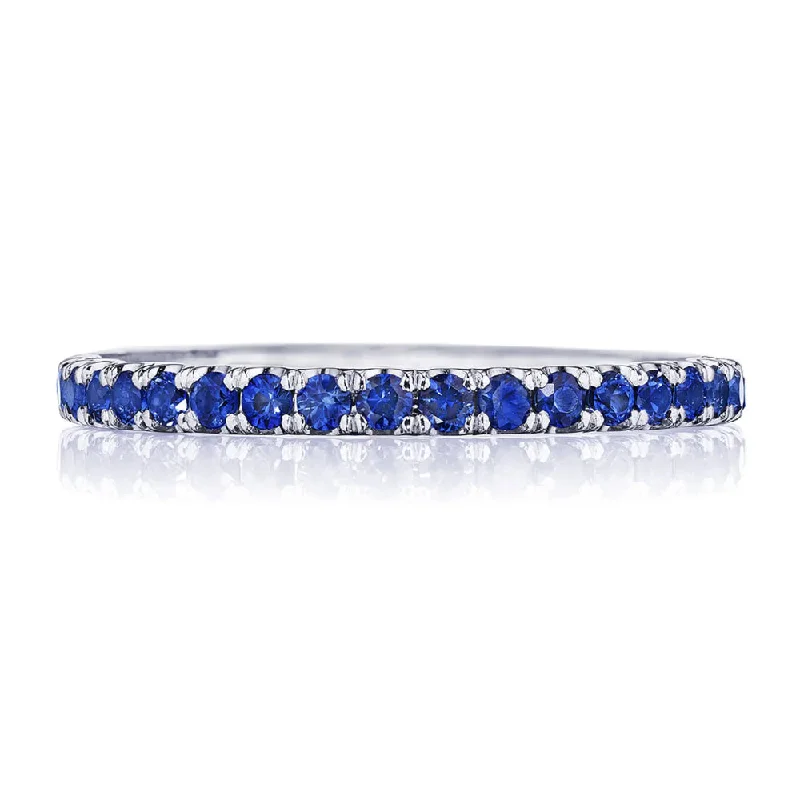 women's anniversary gift rings -Tacori Sculpted Crescent String of Sapphires Ring