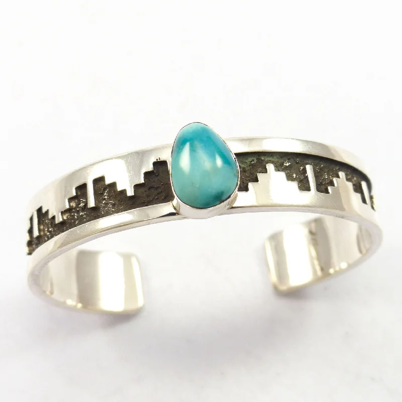 women's modern bangles -Fox Turquoise Cuff