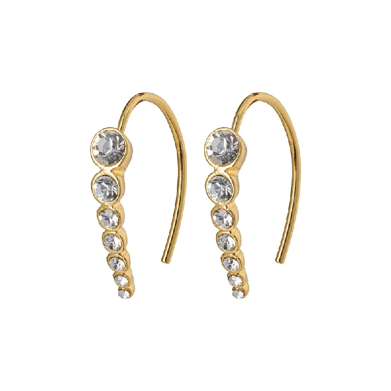 women's elegant drop earrings -Legacy Gold Plated Crystal Earrings