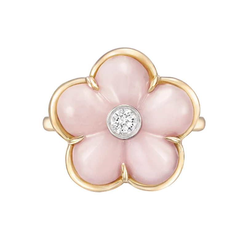 women's vintage-inspired rings -Fiore Pink Opal Ring