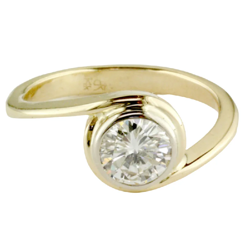 women's wedding sets with diamonds -14k Gold Diamond Solitaire Circle Ring