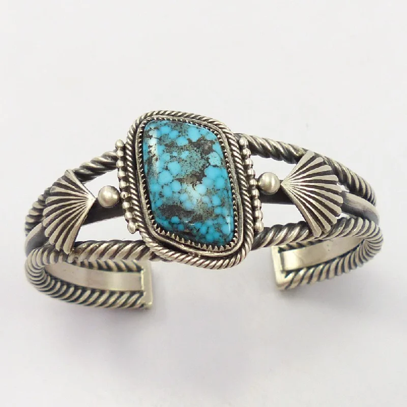 women's silver cuff bracelets -Lone Mountain Turquoise Cuff