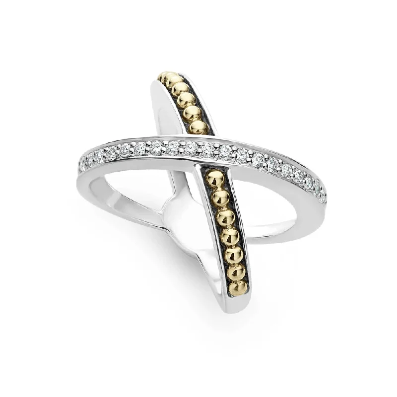 women's custom wedding rings -Lagos KSL Diamond X Ring