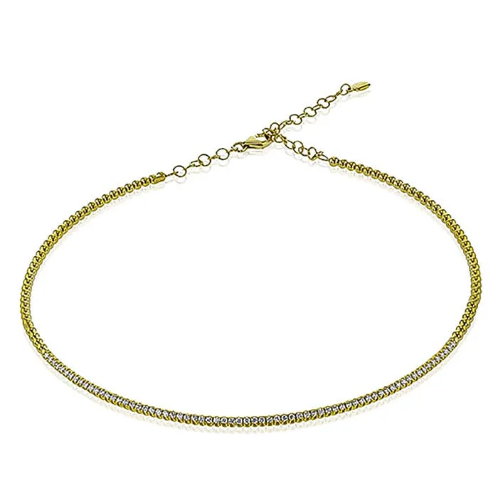 women's statement necklaces -Simon G. Diamond Choker Necklace in 18K Yellow Gold