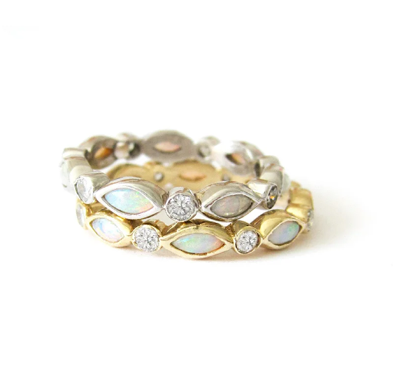 women's delicate necklaces -Opal Eternity Ring