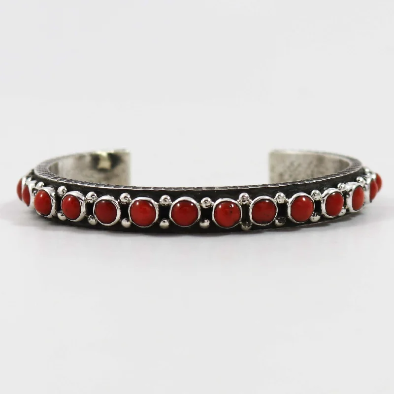 women's elegant silver bracelets -Coral Cuff