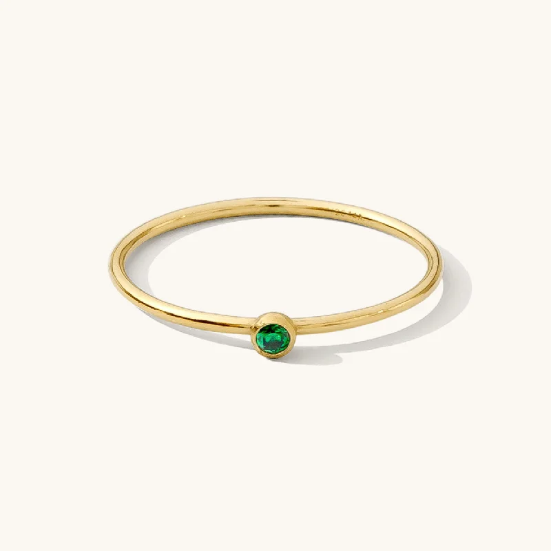 women's minimalist necklaces -May Birthstone Ring (Emerald)