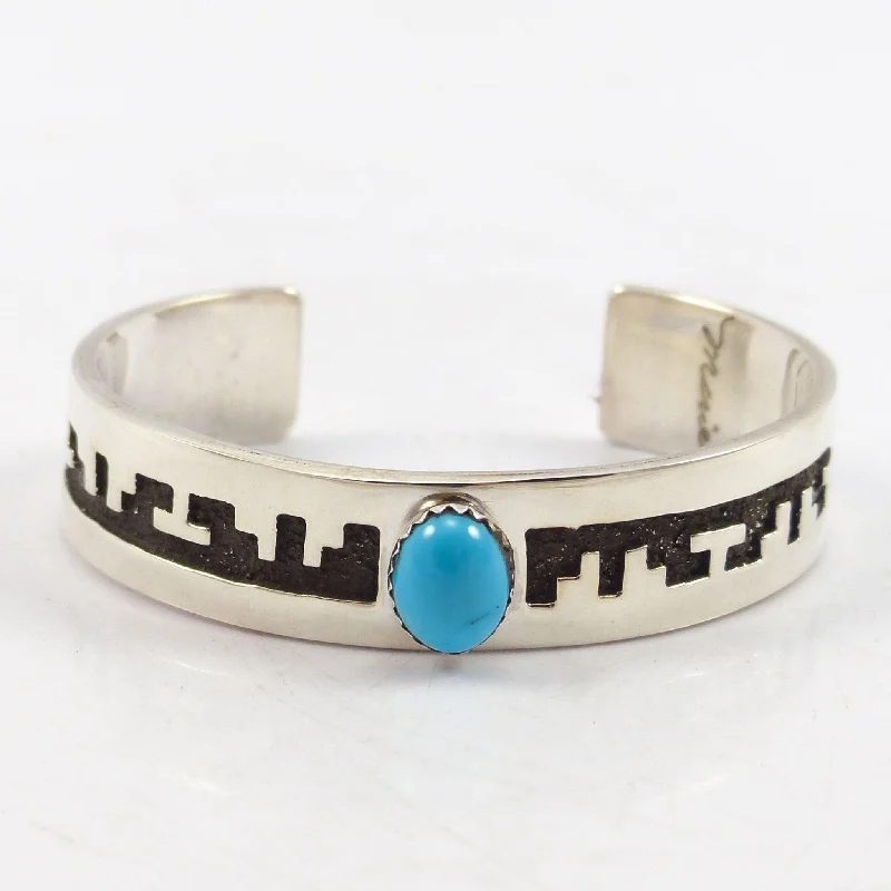 women's eco-friendly bangles -Sleeping Beauty Turquoise Cuff