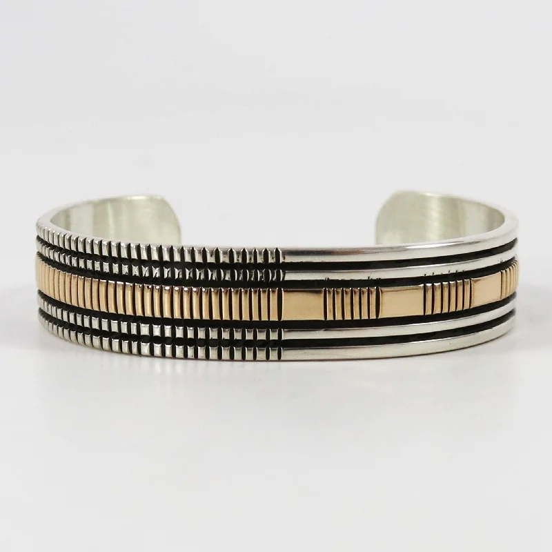 women's bridal bangles -Gold and Silver Cuff