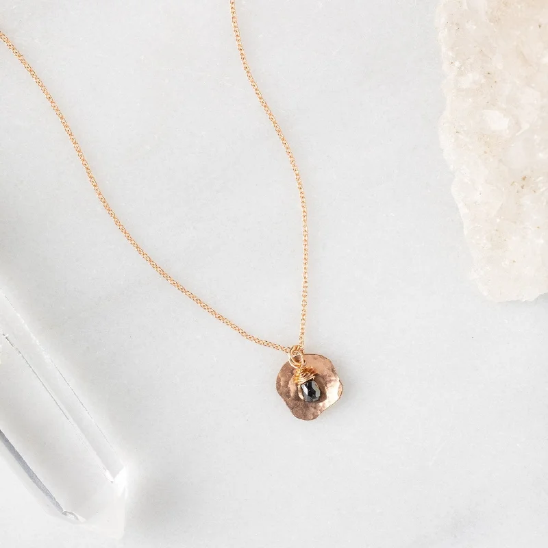 women's birthday gift necklaces -The Black Diamond Petal Necklace | Rose Gold Filled