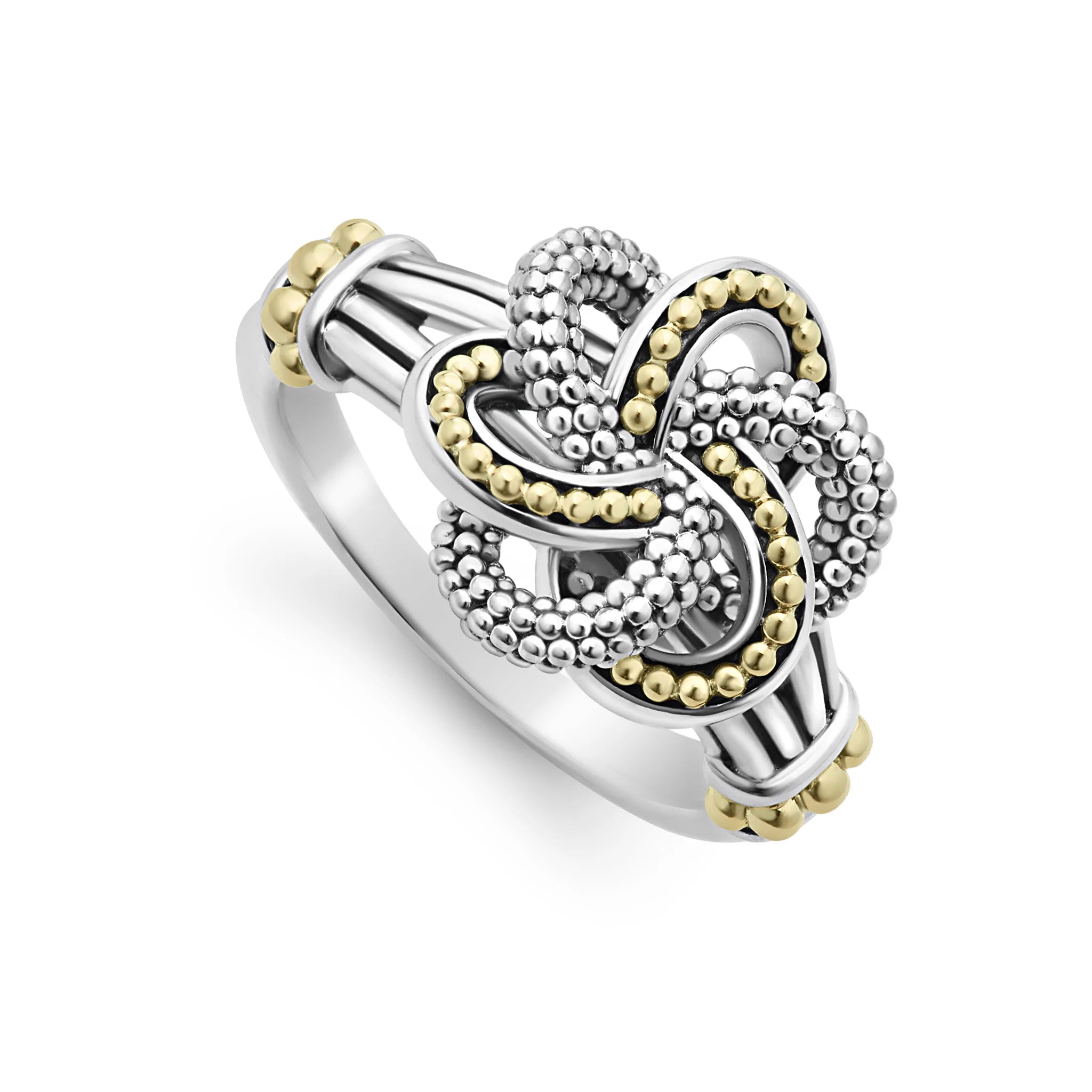 women's bridal set rings -Lagos Two-Tone Love Knot Ring