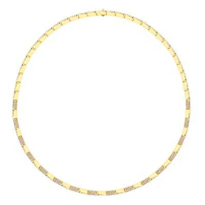 women's stylish necklaces -Le Vian Alternating Link Necklace featuring Nude Diamonds in 14K Honey Gold