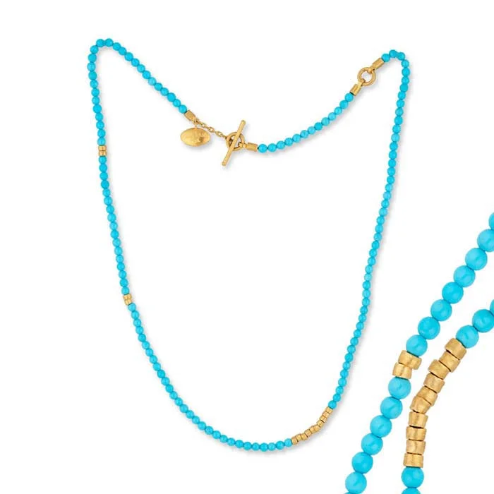 women's boho necklaces -Lika Behar Sarah Necklace with Armenian Turquoise in 24K Yellow Gold